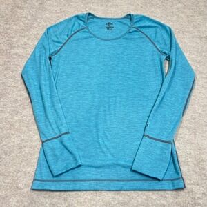 Base Layer Hot Chillys Top Women Medium Blue Gorpcore Hiking Camping Winter